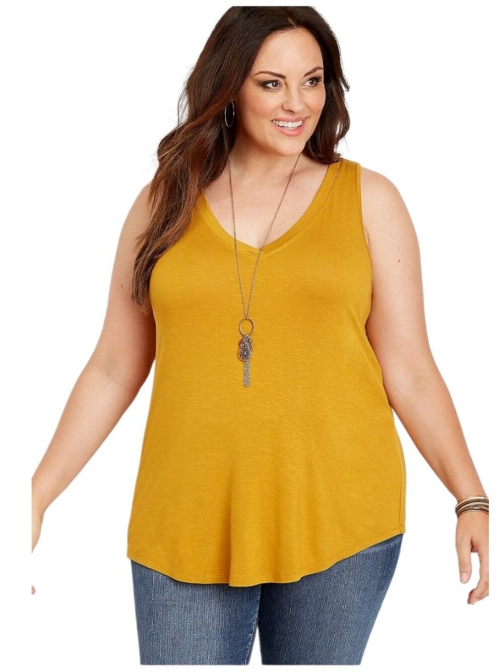 Maurices Plus Size 24/7 Solid V-neck Tank Top